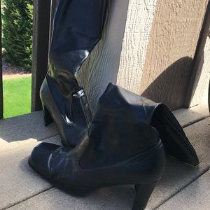 Sam & Libby Black Heeled Boots Size 10M